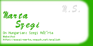 marta szegi business card